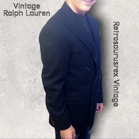 VTG Ralph Lauren Blk Fine Wool Sports Coat Blazer Sz 40 - Picture 1 of 5